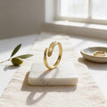 Gold  Olive Twig Ring, Handmade Minimalist Jewelry, Natural Stack Band, Gift for Good Fortune, Eco Sustainable Sterling Silver 925